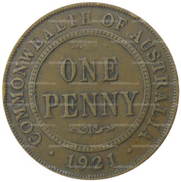 Монета 1 пенни 1921 года Австралия