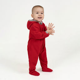 Комбинезон ясельный флисовый красный