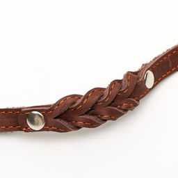 Поводок кожаный однослойный длинный, 2 м х 1,6 см, коричневый - Пижон фото 4