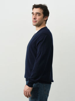 Джемпер из кашемира мужской KM070419-E темно-синий