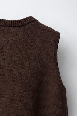 CHALECO PUNTO BOTONES / Marr?n - Zara фото 8