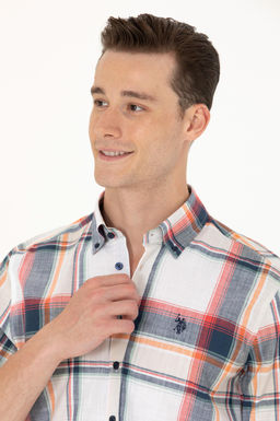 U. S. Polo Assn Мужская темно-синяя рубашка в шотландскую клетку - U.s. polo assn фото 2