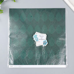 Цена за 5 шт. Бумага для скрапбукинга двусторонняя «Монстрики и листья», плотность 180 г, 30.5×32 см