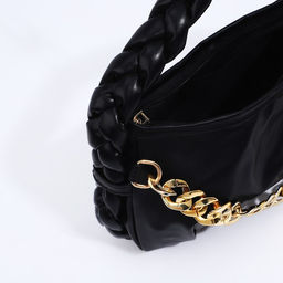 Сумка женская багет на молнии, 24×6×15.5 см, чёрная