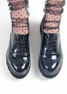 Туфли полуботинки 100.10182bl. Черный наплак