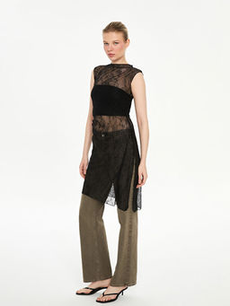 Asimetrik Kesim Dantel Kad?n Tunik