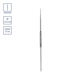 Для вязания Gamma HD крючок двухстор. сталь d 1.0 - 2.0 мм 13 см в чехле  фото 3