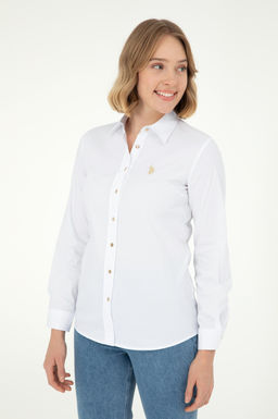 Рубашка U.S. Polo Assn Basic белая с длинным рукавом