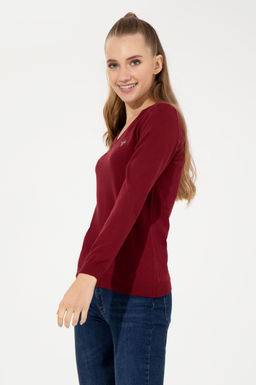 Kad_n Bordo V Yaka Basic Kazak