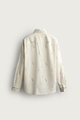 CAMISA RELAXED FIT ALGOD?N - LINO BORDADOS / Crudo - Zara фото 8