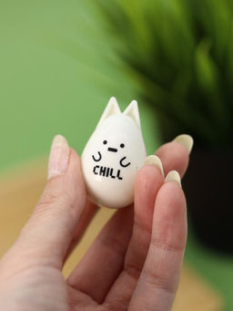 Ручка с магнитной насадкой "Chill kitten", white