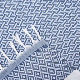 Плед с кисточками «Этель» East, 100×180 см, синий