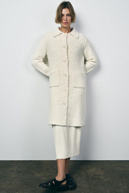 WOOL BLEND KNIT COAT - Zara фото 4