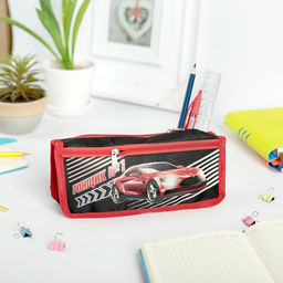 Пенал школьный, текстиль, 2 отделения, 8×21×4 см«Гонщик»