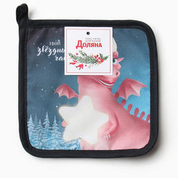 Прихватка Доляна Звёздный час 17х17 см, 35% хл, 65% пэ, ватин 250 г/м2  фото 4