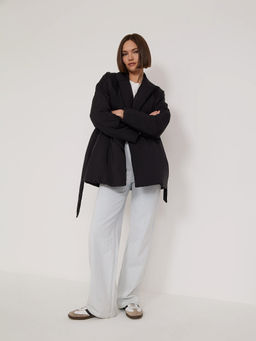 Куртка с поясом N055/charcoal - Emka фото 3