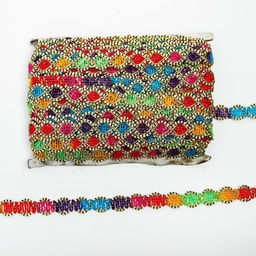 Цена за 25 шт. Тесьма «Многоцветная волна», ширина 2.5 см, 1 м