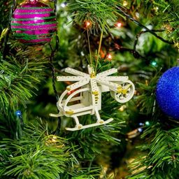 Праздничные новогодние игрушки: Вертолет малый 1013 White winter