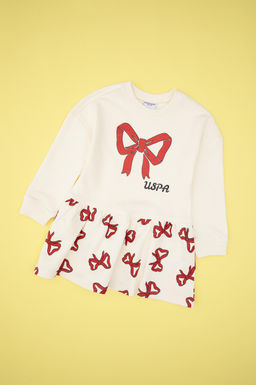 K_z _ocuk Krem _rme Elbise