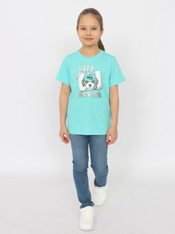 CRB wear/HSKG 63843-40 Футболка для девочки,бирюзовый/Ex.Cherubino  фото 3