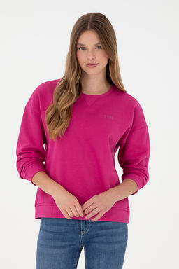 Женский базовый свитшот с круглым вырезом цвета фуксии - U.s. polo assn фото 15