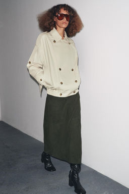 ZW COLLECTION WATER-REPELLENT SHORT TRENCH COAT