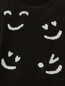 Bisiklet Yaka Desenli Uzun Kollu K?z ?ocuk Triko Kazak - Waikiki фото 2