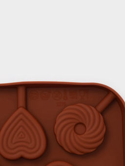 Форма для леденцов Доляна Свидание, силикон, 14.5?14.5?1.5 см, 8 ячеек (3.5?3.5 см), с палочками, коричневая