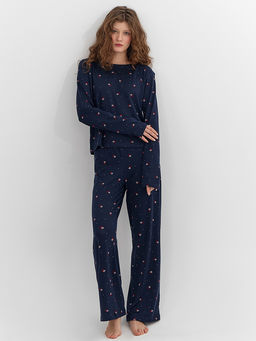 Комплект домашний женский синий с узором - Mark formelle фото 6