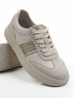 03-A1021-2 LT. BEIGE Кроссовки женские (натуральная кожа, натуральная замша)