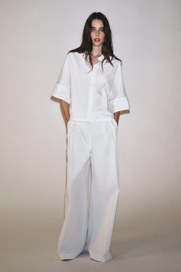 ZW COLLECTION TECHNICAL-EFFECT DARTED TROUSERS - Zara фото 2