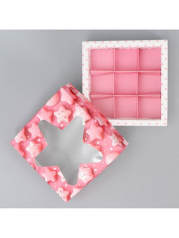 Цена за 5 шт. Коробка для конфет, кондитерская упаковка, 9 ячеек, «Сладости», 14.7×14.7×3.5 см