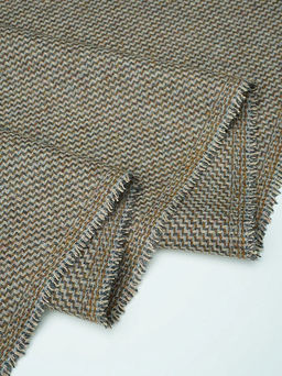 Шерсть пальтово-костюмная Твид цв.Коричневый/серый/песочный, ш.1.5м, шерсть-50%, п/э-50%, 380гр/м.кв - Купава фото 8