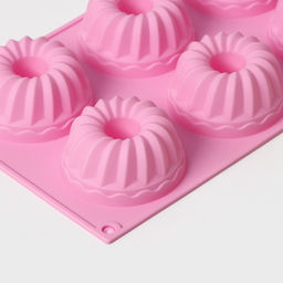 Форма для выпечки Доляна Немецкий кекс, силикон, 17?27 см, 6 ячеек (d=7 см), розовая  фото 3