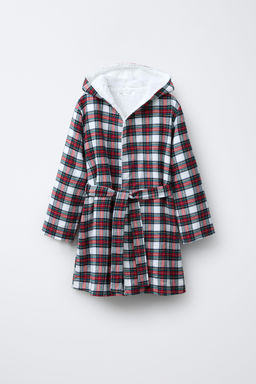 CHECK FLANNEL ROBE