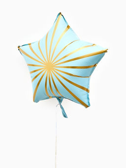 Воздушный шар фольгированный 18" звезда "Грани" цвет голубой сатин, набор 5 штук