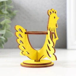 Подставка для пасхального яйца «Курочка», набор 5 деталей, 9.5×8.5×8.3 см, жёлтый