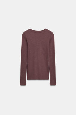 RIBBED LONG SLEEVE T-SHIRT - Zara фото 13