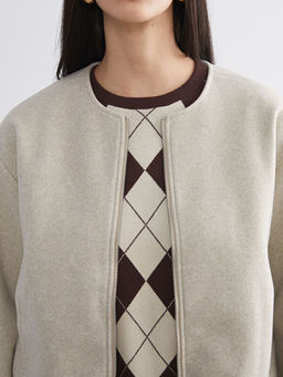 Bisiklet Yaka Kad?n Ka?e Ceket