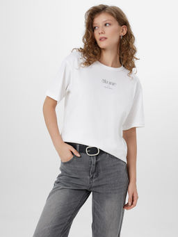 Футболка женская белая с надписью Stone all natural - Mark formelle фото 6