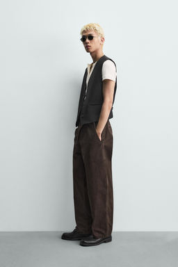 CHALECO TRAJE VISCOSA - LINO / Negro - Zara фото 4