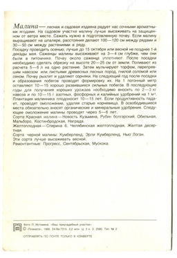 Открытка Малина