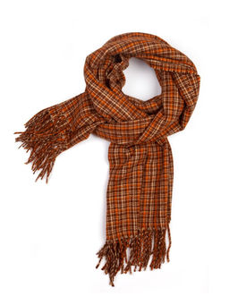 Палантин из шерсти и вискозы с длинной бахромой