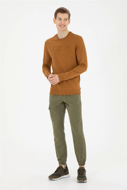 Мужские брюки цвета хаки из плотной ткани