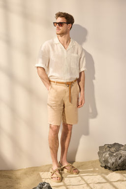 Trendyolmilla Man Vizon Limited Edition %100 Keten Regular Fit Sort&Bermuda TMNSS25SR00049  фото 2