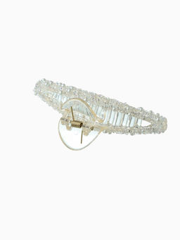 Цена за 6 шт. Крабик для волос «Хлоя», дуга, 9.5 см, белый