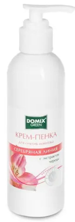 ДОМИКС Green Крем-ПЕНКА д/снятия макияжа НаноСеребро и череда (Дозат.-200мл).12 /102317/