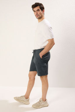TRENDYOL MAN Antrasit Loose Fit %100 Pamuk Keten Gorunumlu Dokulu Sort & Bermuda TMNSS25SR00007 - Trendyolmilla фото 4