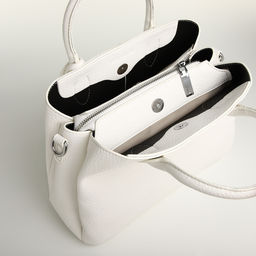 Сумка женская тоут TEXTURA на молнии, 29×11×23 см, однотонная, белая