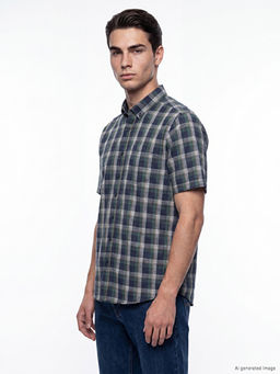Regular Fit Ekose Poplin Erkek G?mlek